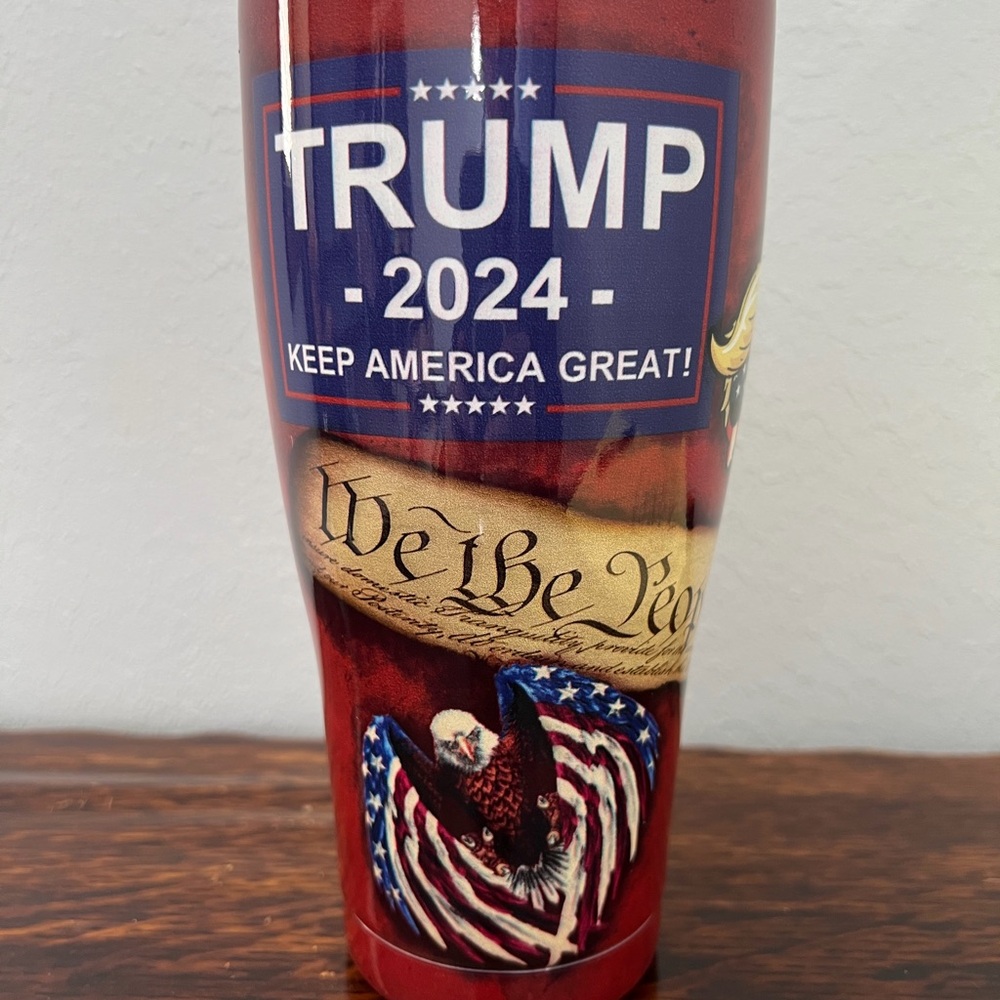 Trump 2024 Patriotic Red Plastic Tumbler, New